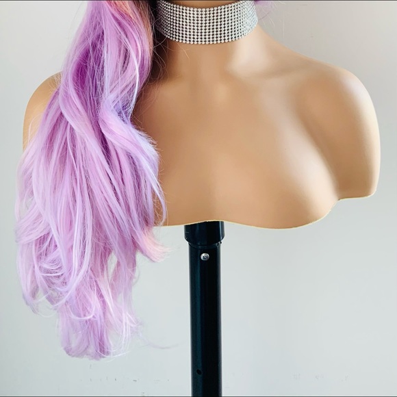 So Pretty! 26” Ombre Pink Lilac Premium Fiber Wig for Daily Wear or Cosplay - Picture 6 of 14